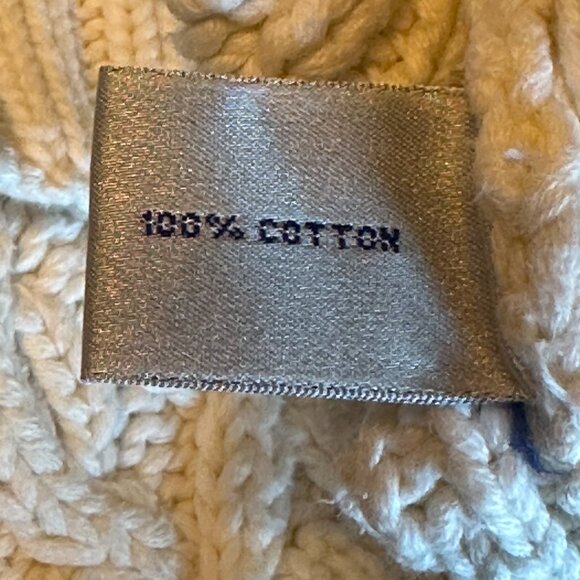 NWOT RARE Hand Knit Heavy 100% Cotton Ivory Cable Knit Fisherman Sweater Mens XL - Picture 10 of 13